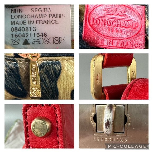 Longchamp Gatsby Python Embossed Leather Shoulder Bag in Red - Picture 11 of 14